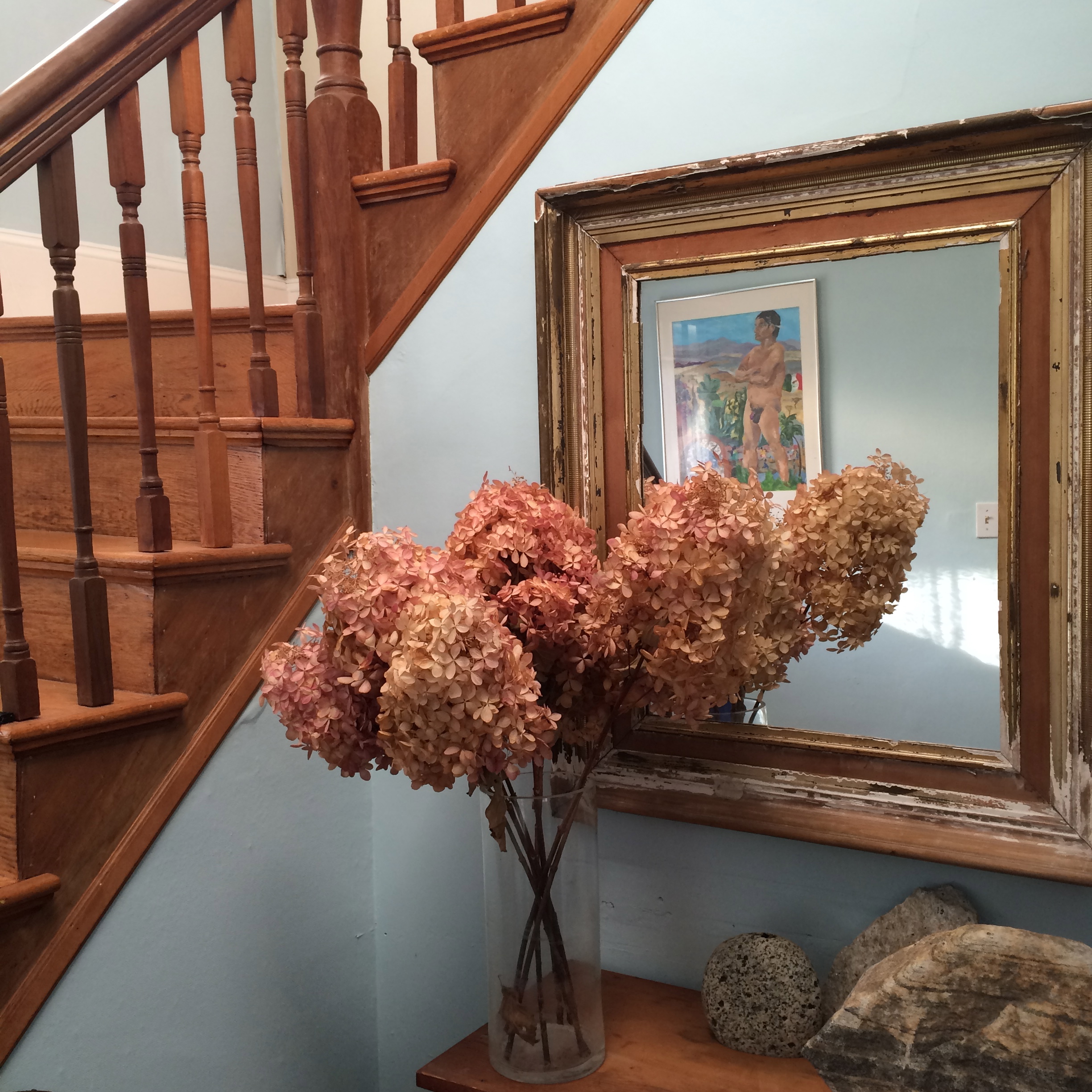 flowers in the entrance hall of the childhood home