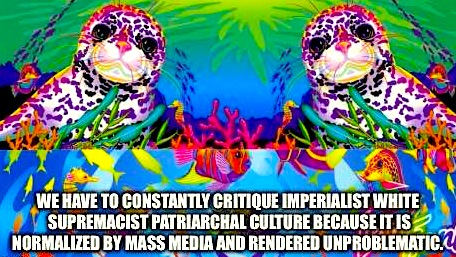 Quote from Bell Hooks; Image from Feminist Lisa Frank