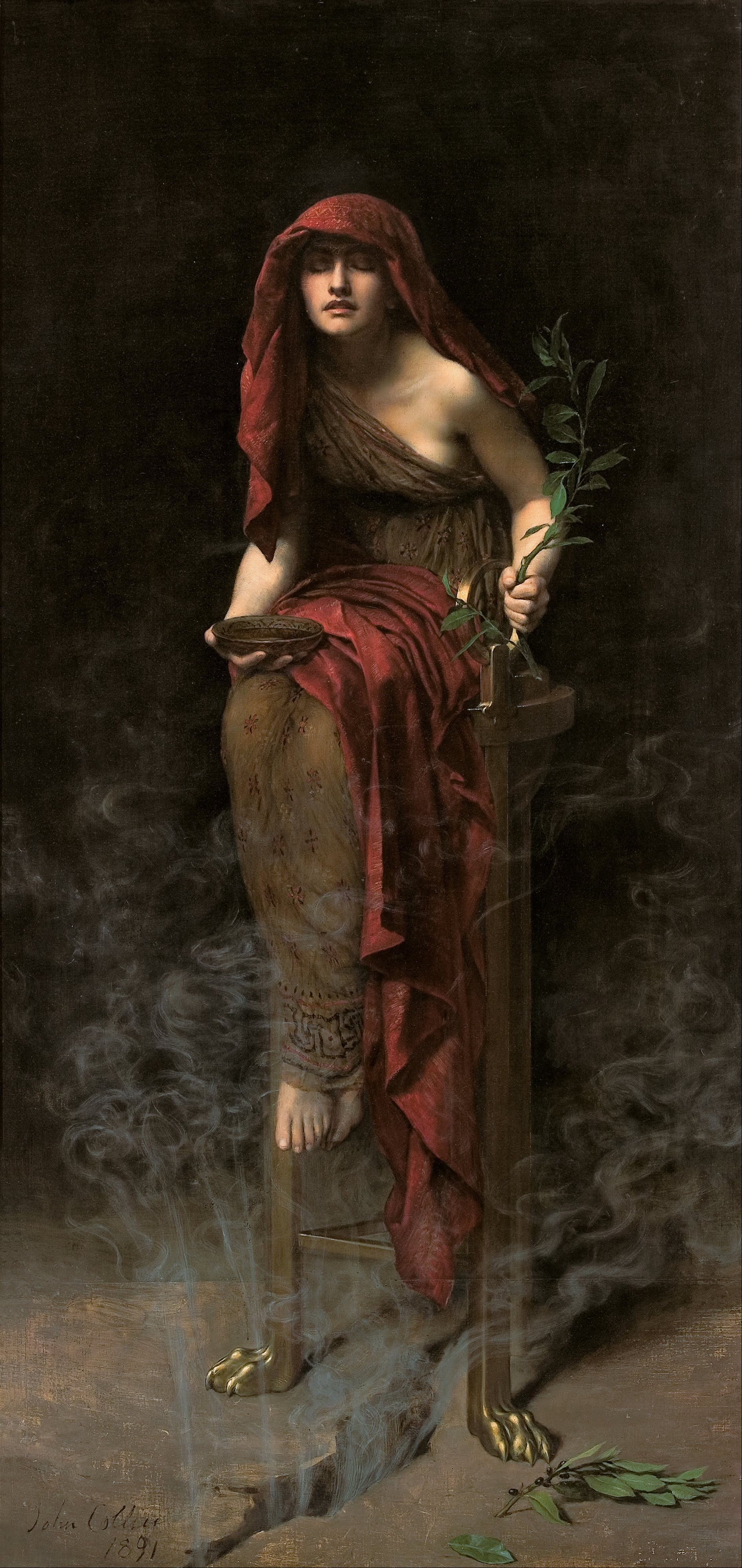 john collier's painting Priestess of Delphi